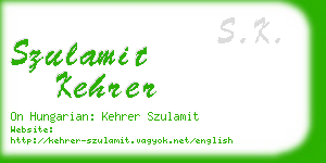szulamit kehrer business card